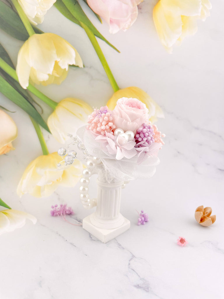Everlasting Pink Rose Wrist Corsage - Floever