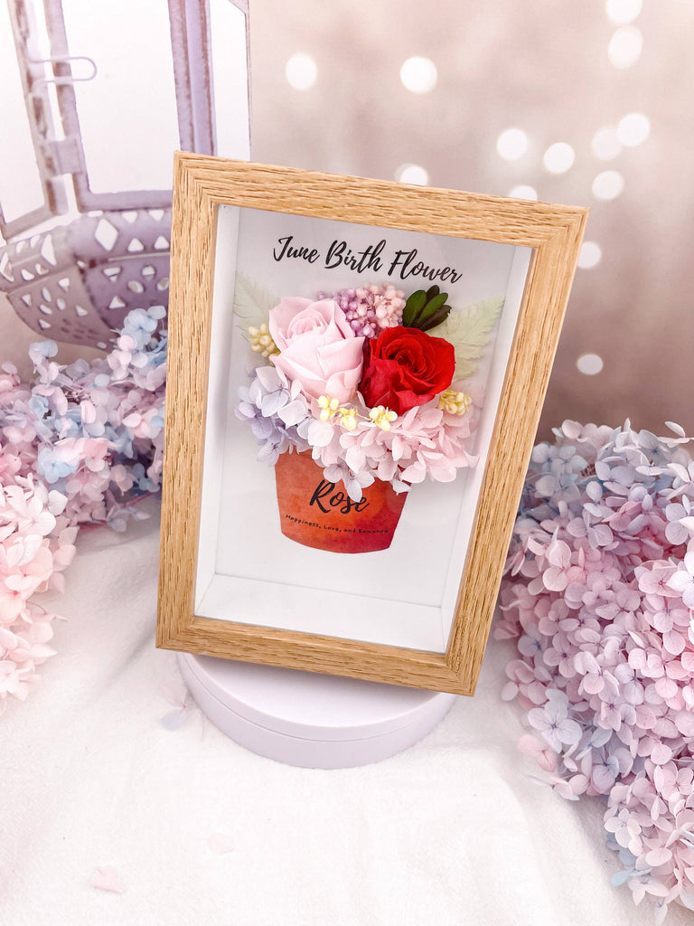 June Birth Flower Everlasting Rose Frame - Floever