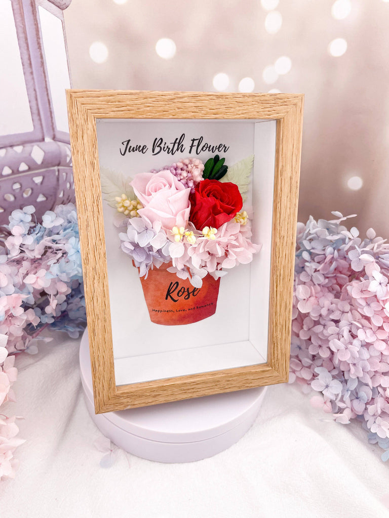June Birth Flower Everlasting Rose Frame - Floever
