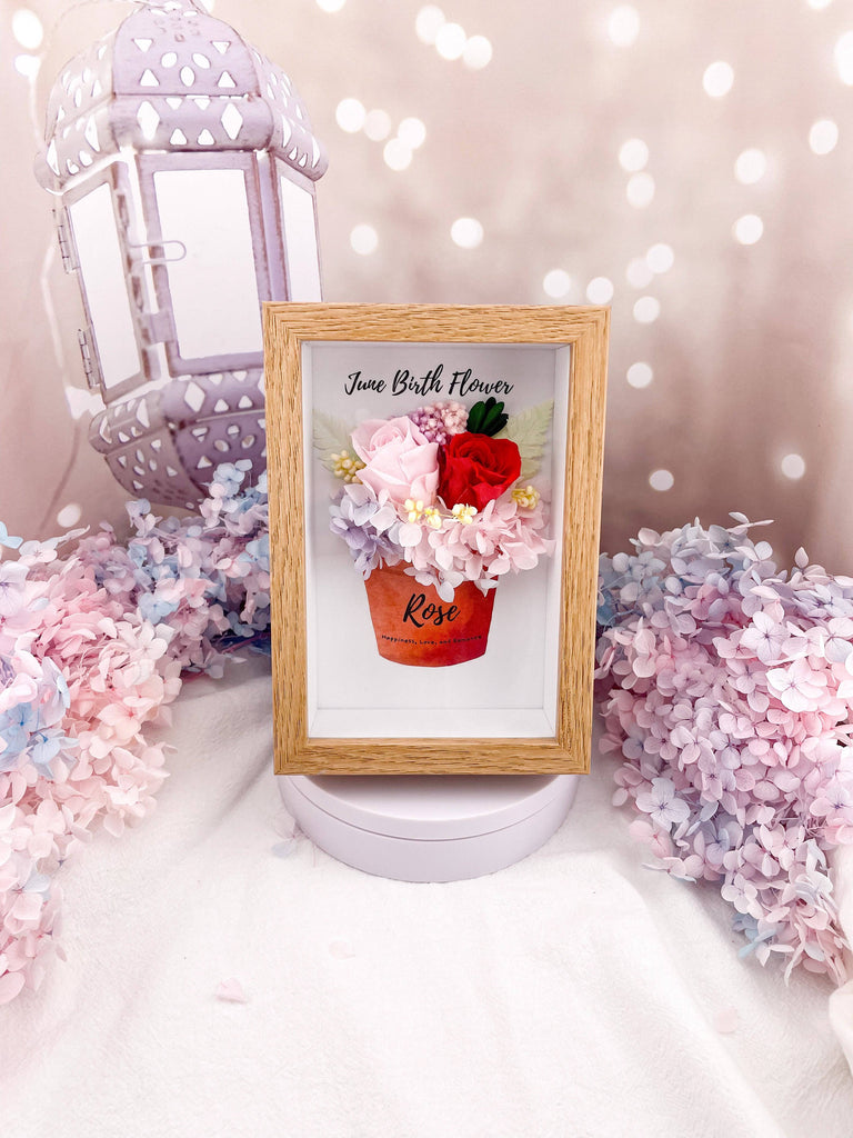June Birth Flower Everlasting Rose Frame - Floever