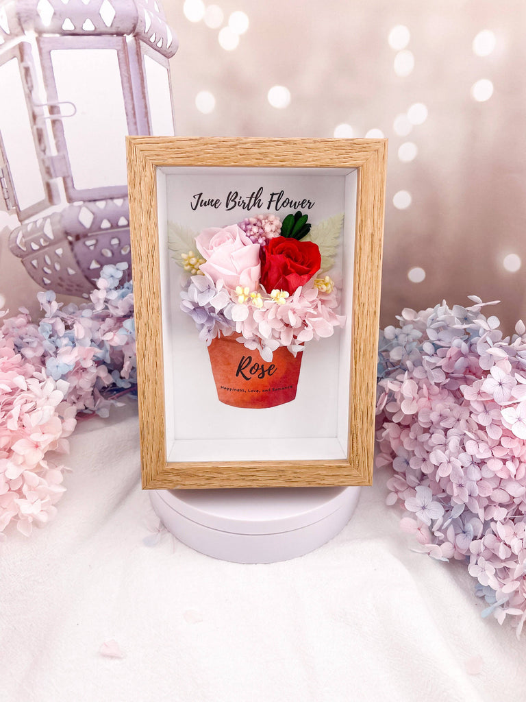 June Birth Flower Everlasting Rose Frame - Floever