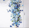 Tranquil Blue Rose Garden Arch - Elegant Outdoor Wedding & Party Decor - Floever