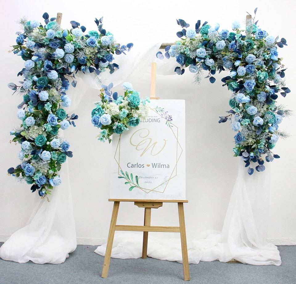 Tranquil Blue Rose Garden Arch - Elegant Outdoor Wedding & Party Decor - Floever