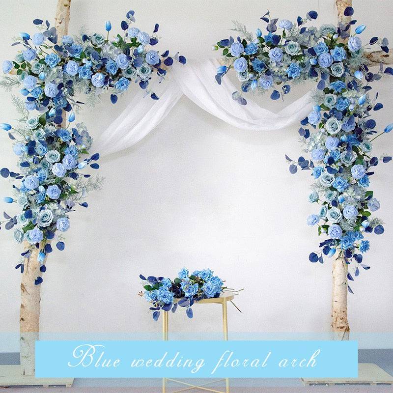 Tranquil Blue Rose Garden Arch - Elegant Outdoor Wedding & Party Decor - Floever