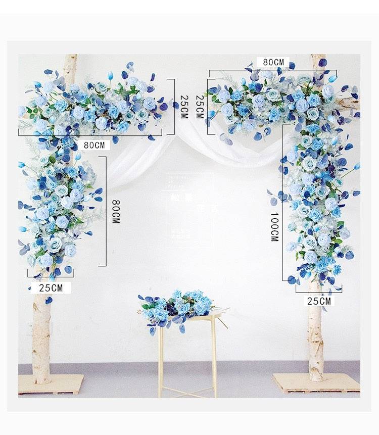 Tranquil Blue Rose Garden Arch - Elegant Outdoor Wedding & Party Decor - Floever