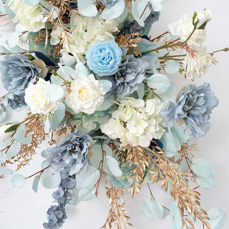 Twilight Serenity Blue & Gold Party Floral Decor - Floever