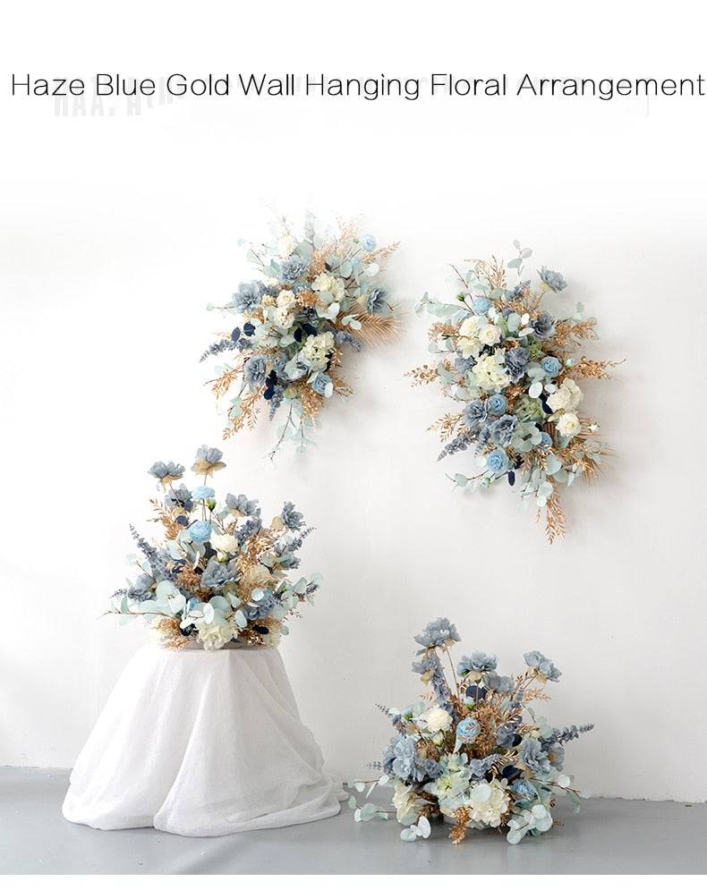 Twilight Serenity Blue & Gold Party Floral Decor - Floever