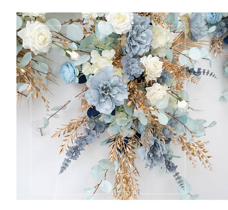 Twilight Serenity Blue & Gold Party Floral Decor - Floever