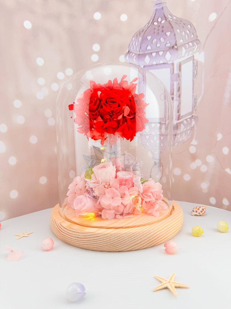 Everlasting Flowers Glass Dome Light - Floever