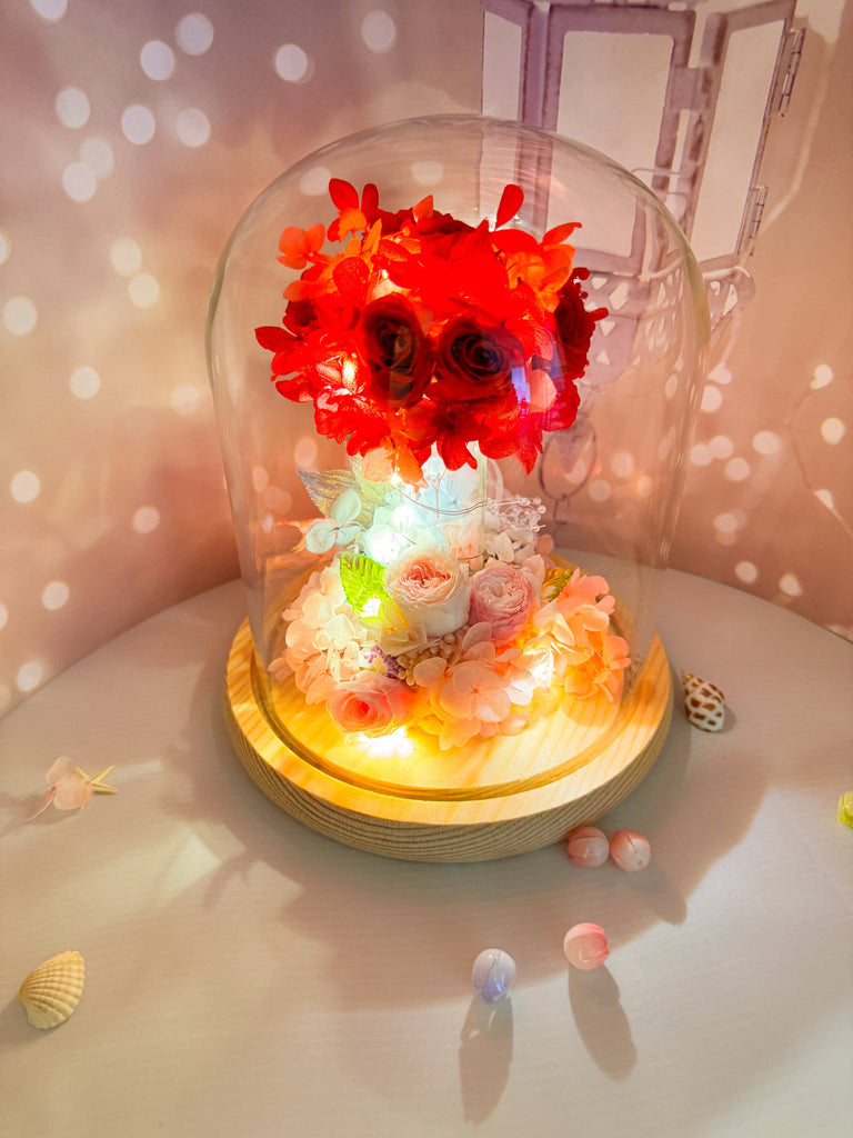 Everlasting Flowers Glass Dome Light - Floever