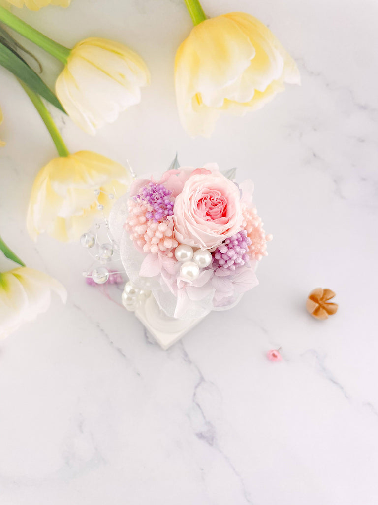 Everlasting Pink Rose Wrist Corsage - Floever