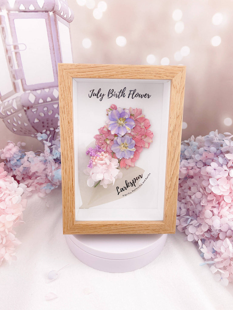 July Birth Flower Larkspur Frame - Floever