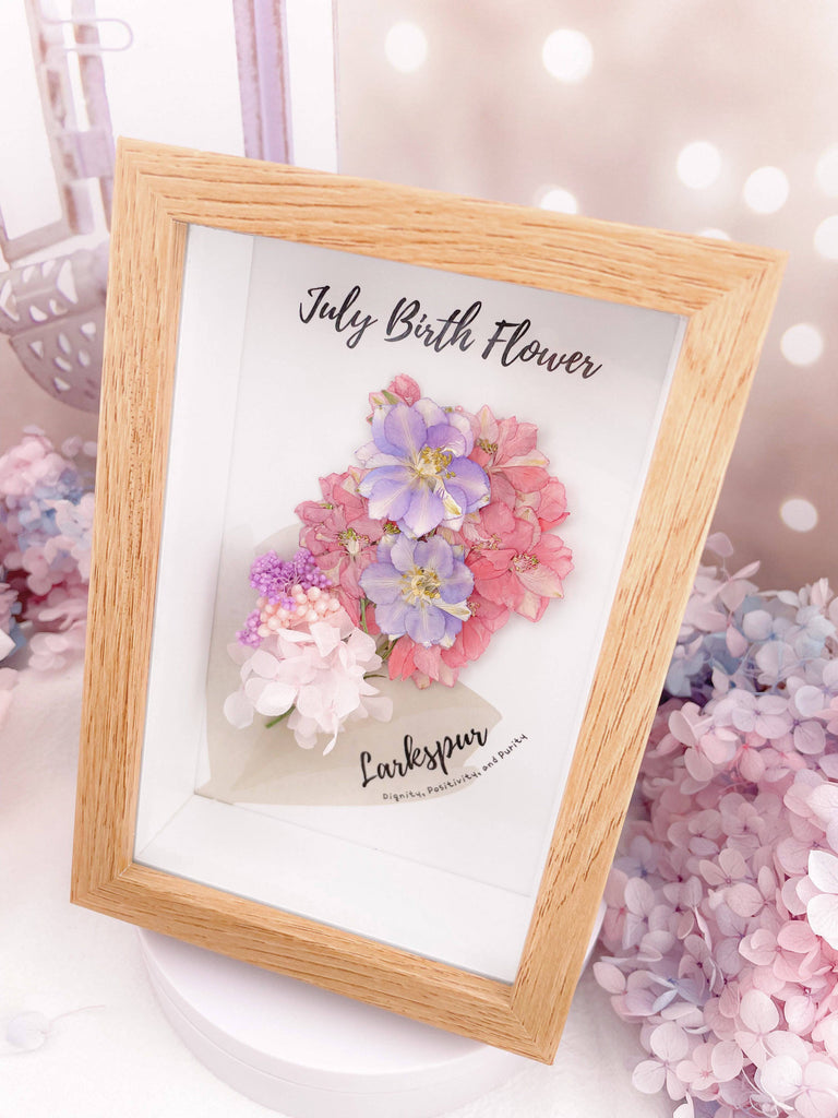 July Birth Flower Larkspur Frame - Floever