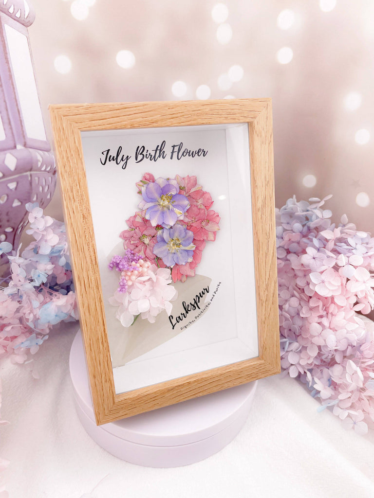 July Birth Flower Larkspur Frame - Floever