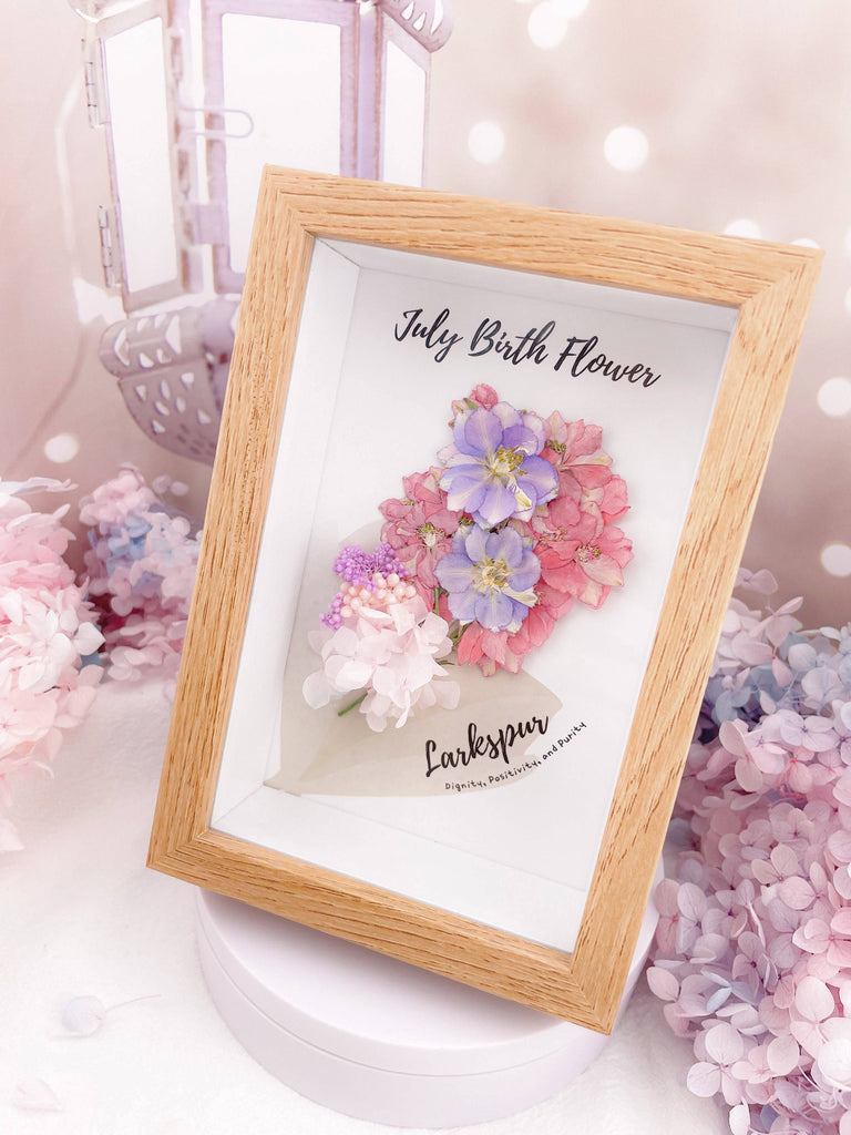 July Birth Flower Larkspur Frame - Floever