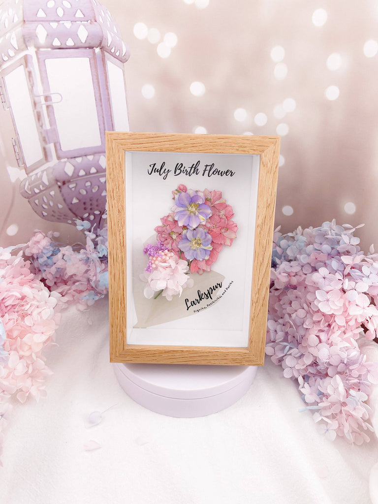 July Birth Flower Larkspur Frame - Floever