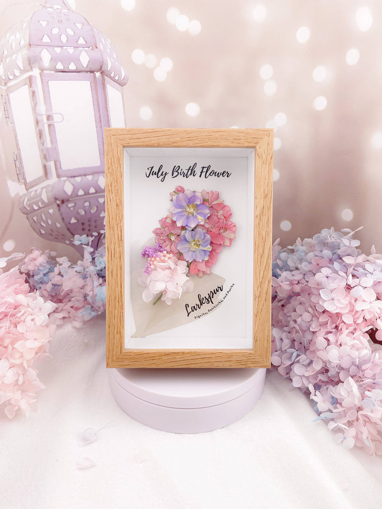 July Birth Flower Larkspur Frame - Floever