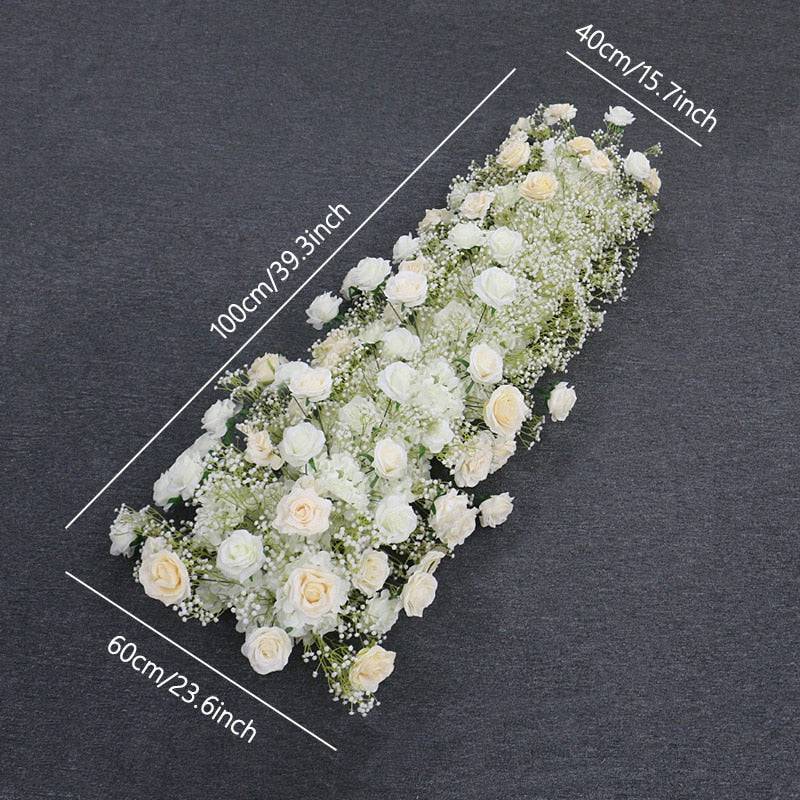 Pure Ivory Rose White Baby Breath Flower Arrangement - Floever