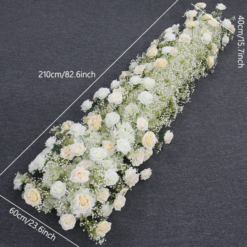 Pure Ivory Rose White Baby Breath Flower Arrangement - Floever