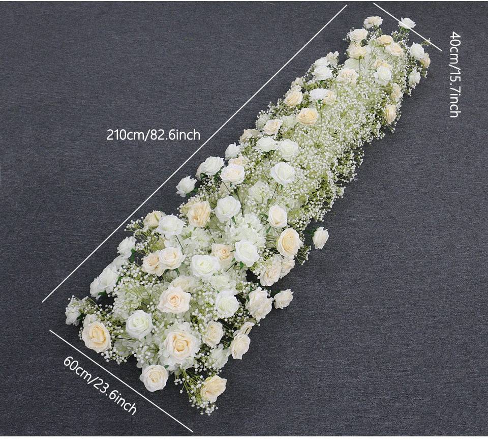 Pure Ivory Rose White Baby Breath Flower Arrangement - Floever