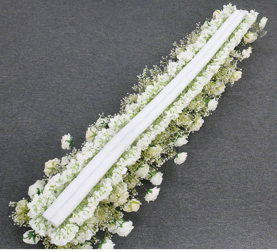 Pure Ivory Rose White Baby Breath Flower Arrangement - Floever