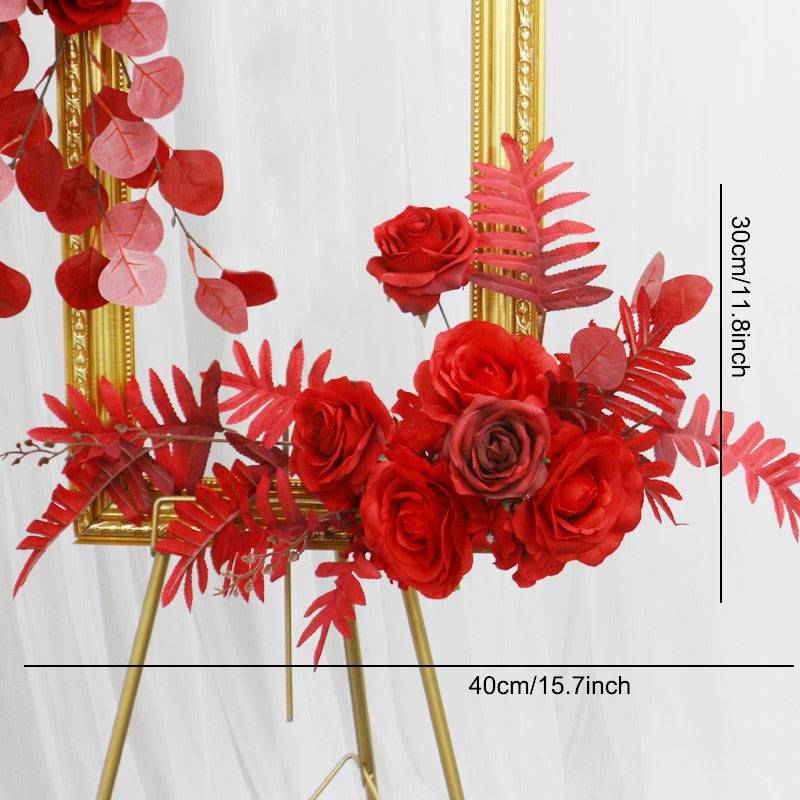 Romantic Red Rose Heart Floral Arrangement Arbor - Floever