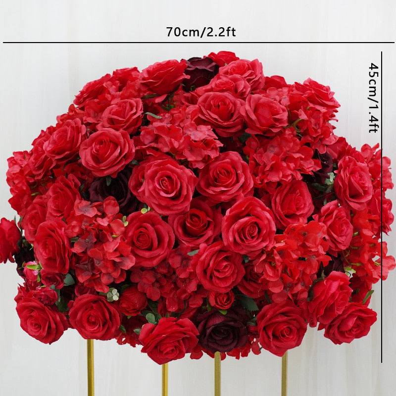 Romantic Red Rose Heart Floral Arrangement Arbor - Floever