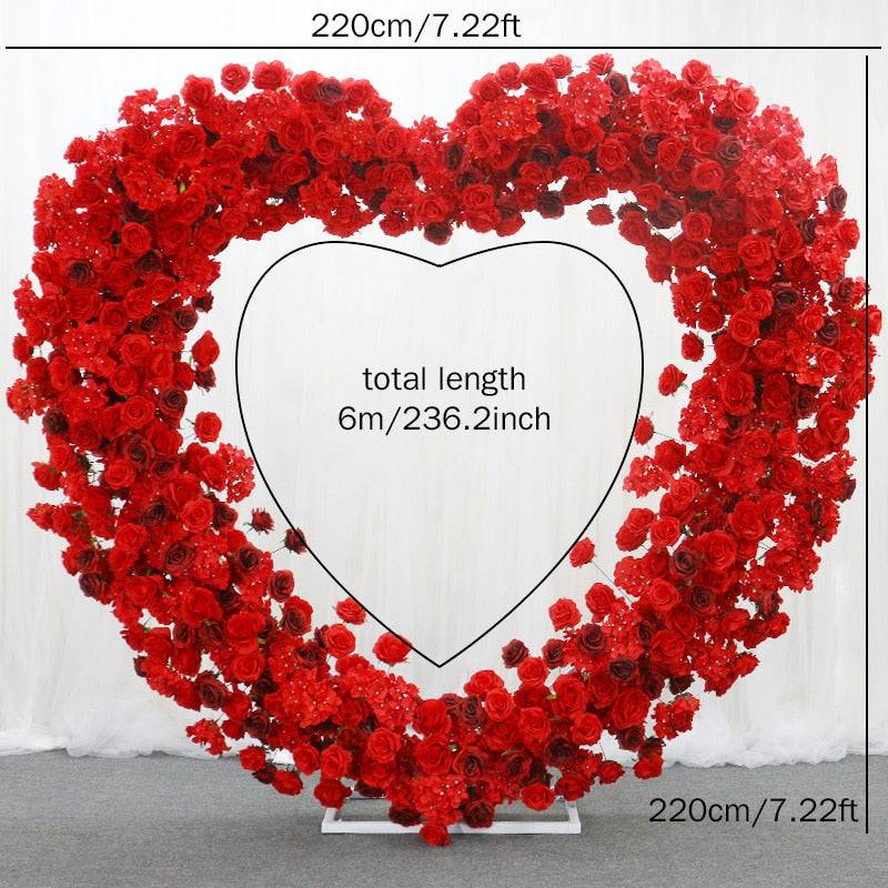 Romantic Red Rose Heart Floral Arrangement Arbor - Floever