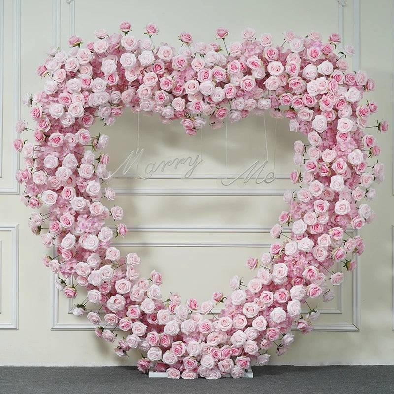 Romantic Red Rose Heart Floral Arrangement Arbor - Floever