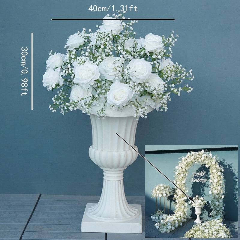 Elegant White Rose and Baby's Breath Flower Arrangement - Floever