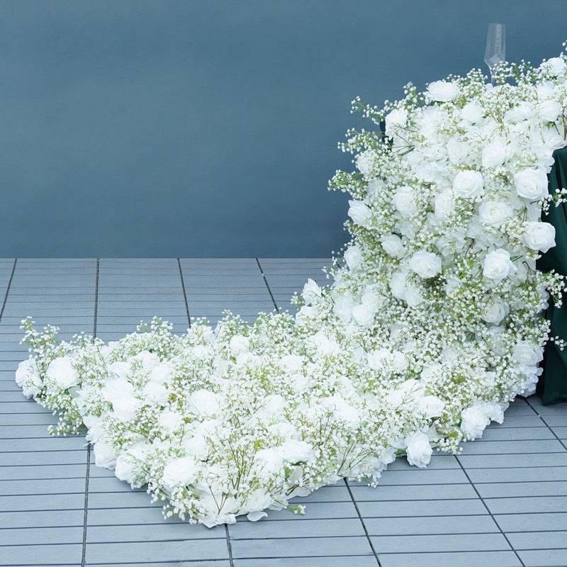 Elegant White Rose and Baby's Breath Flower Arrangement - Floever