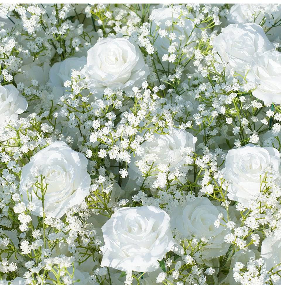 Elegant White Rose and Baby's Breath Flower Arrangement - Floever