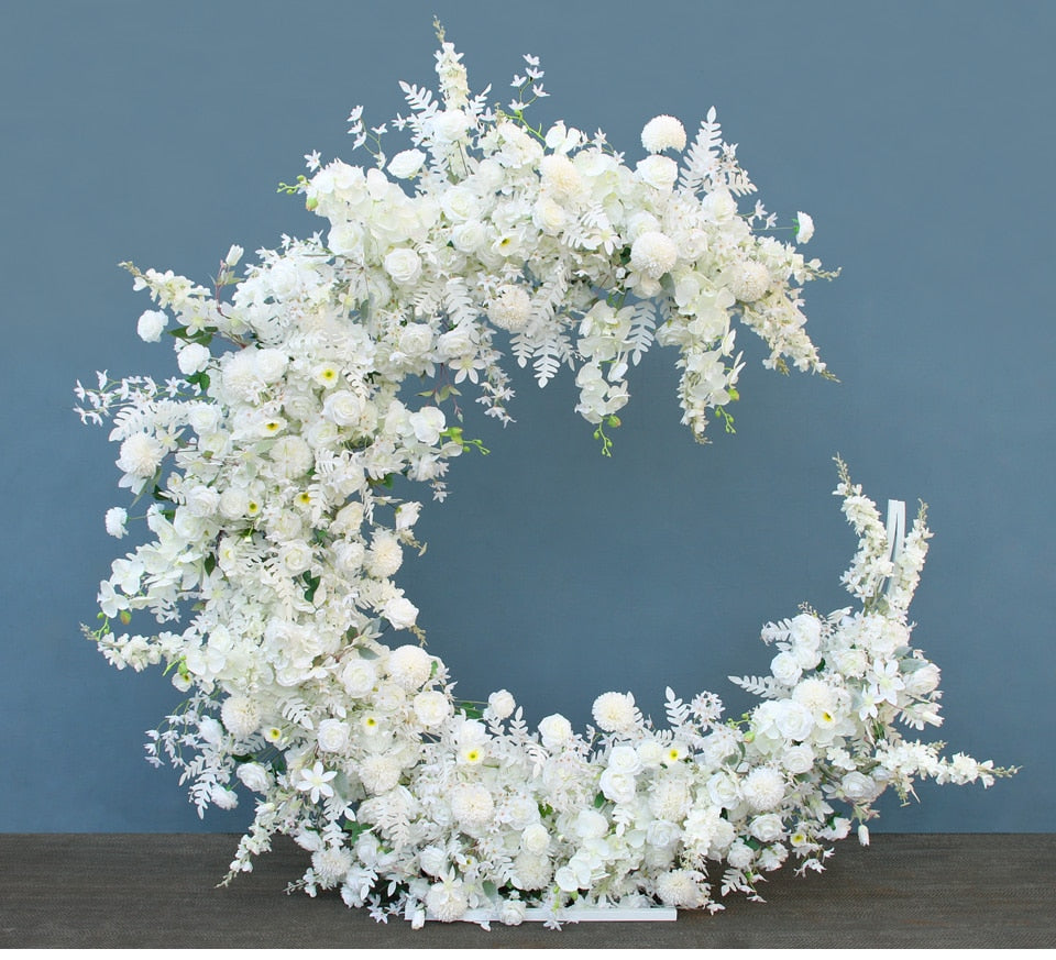 Luxury Moon Shape Arch Rose Flower Row Wedding Backdrop Party Decor Floral Stand - Floever's Life