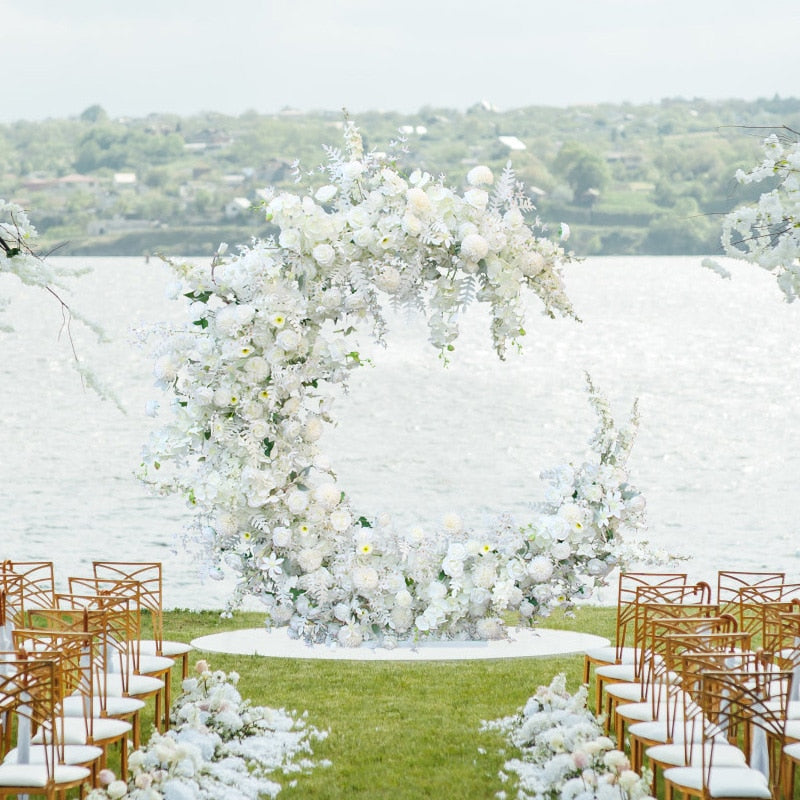 Luxury Moon Shape Arch Rose Flower Row Wedding Backdrop Party Decor Floral Stand - Floever's Life